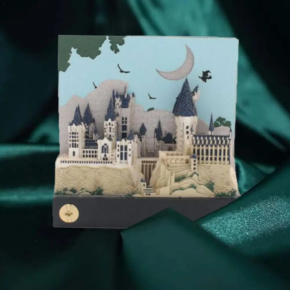 

3D Magic Castle Notepad 2024 Calendar Memo Pad Original DIY Post Note Notepad Creative Gift For Home Office Decor