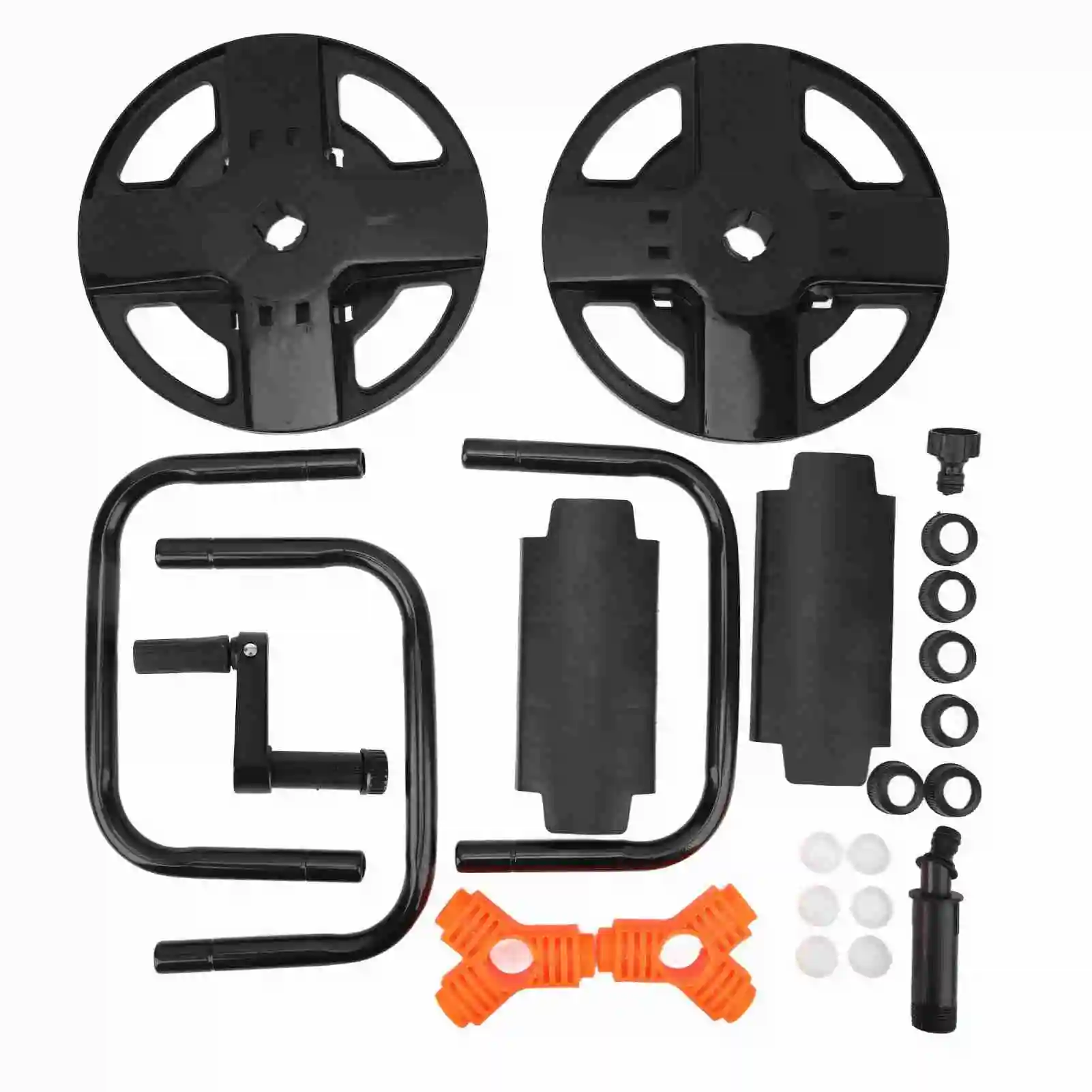 Carrete de manguera de jardín ABS, diseño de un solo brazo, estante de almacenamiento de tuberías de agua, carrete de bobinado de manguera para almacenar mangueras de 20m y 16mm OD