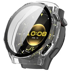 Premium Hard Shell Watch Case with Tempered Glass Protector for Huawei GT 6pro (08 transparent)