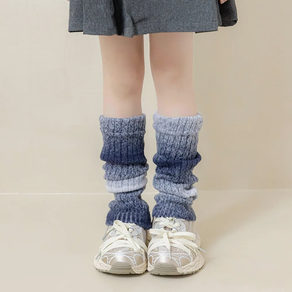 Korean Style Children's Leg Warmers JK Lolitas Knitted Leg Cover Long Stockings Pile Socks Gradient Color Socks Autumn/Winter