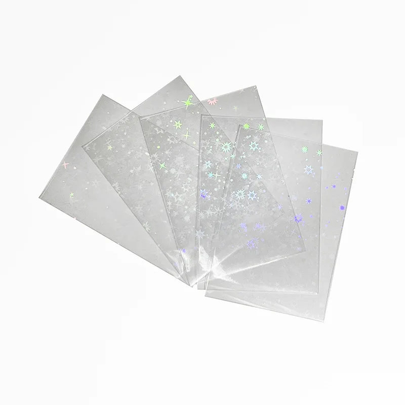50pcs Board Game Card Sleeves Sweet Heart Foil Transparent Laser Clear Photo Kpop Protector Trading Cards Shield Cover card protector idol card protector memory card protector