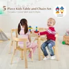 Kids Table and Chair Set, 5-Piece Wooden Activity Table w/ 4 Chairs, Toy Bricks, Classroom Playroom Daycare Furniture 3