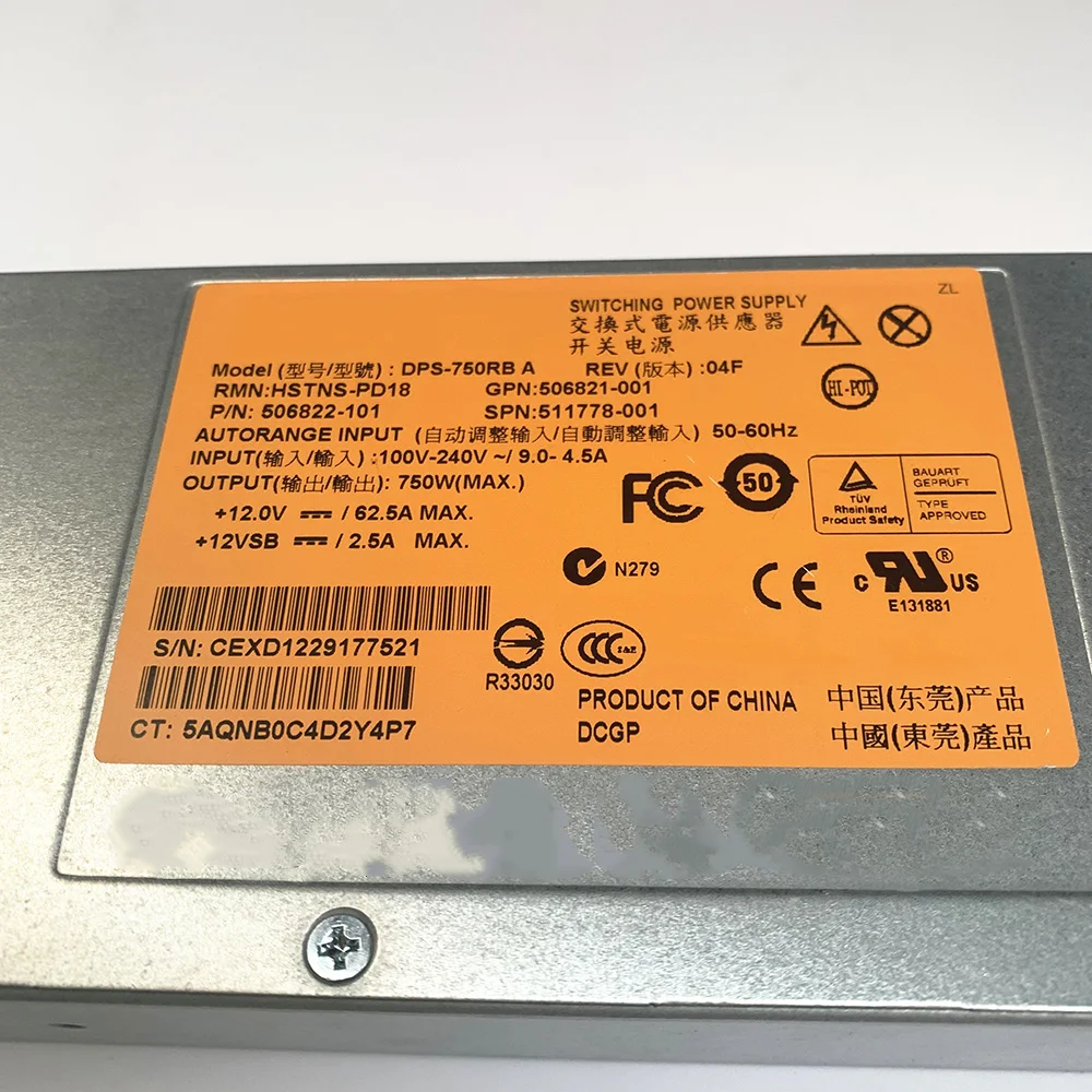 HP HSTNS-PD18 12V60A용 750W 전원 공급 장치 고품질 내구성