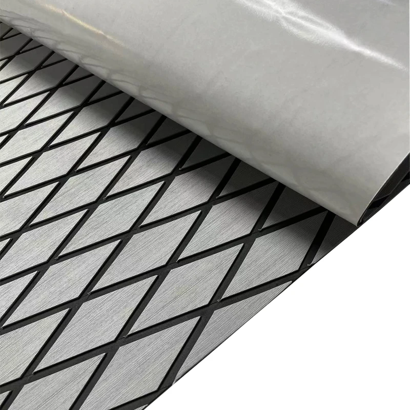 Eva Boat Decking Sheet Marine Flooring Anti Slip Pad Rhombus Diamond Pattern Self Adhesive 1900*350*6MM