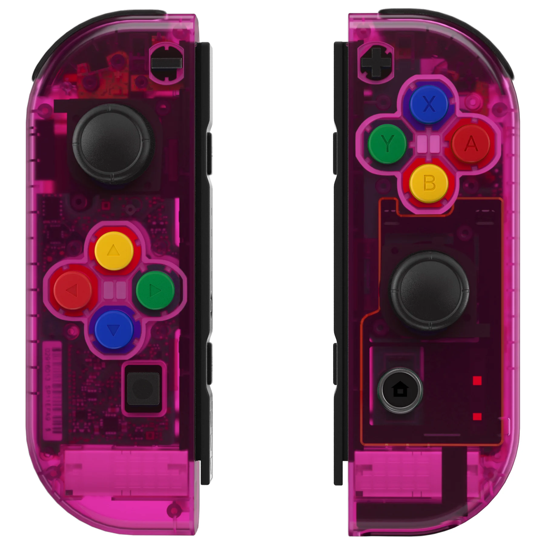 

Прозрачный ярко-розовый Карманный корпус джойстика с полными кнопками для NS Switch и OLED Joycon