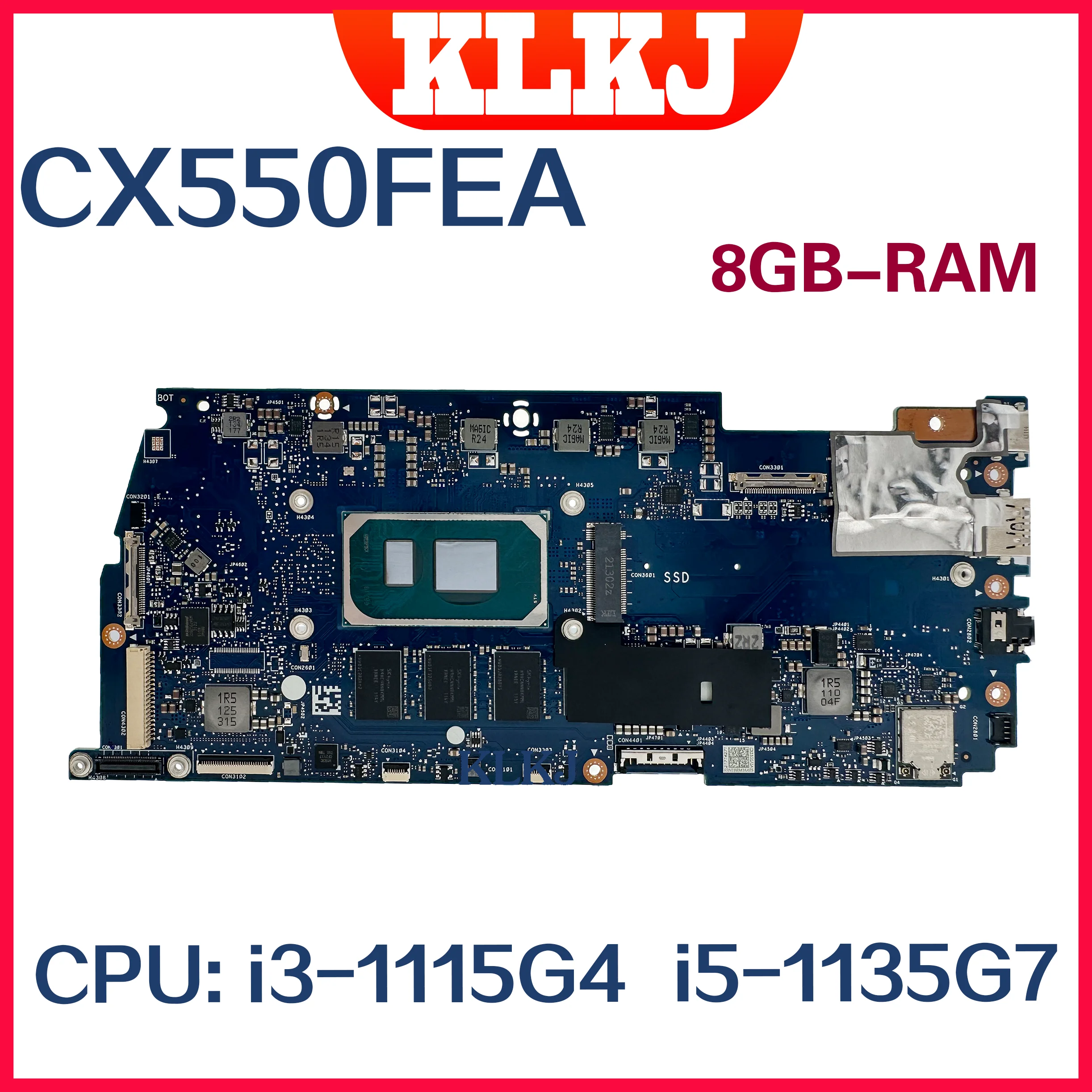 Материнская плата Dinzi CX550FE для ноутбука ASUS Chromebook CX5500FE CX550FEA, системная плата с фотографией, 100% ГБ-ОЗУ, тест