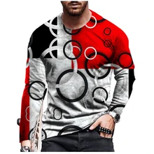 

Fashion Three-Dimensional Style Cotton Men Long SleeveT-Shirt Street Casual O-Neck Comfortable Trend Loose Long Sleeves Tee Tops