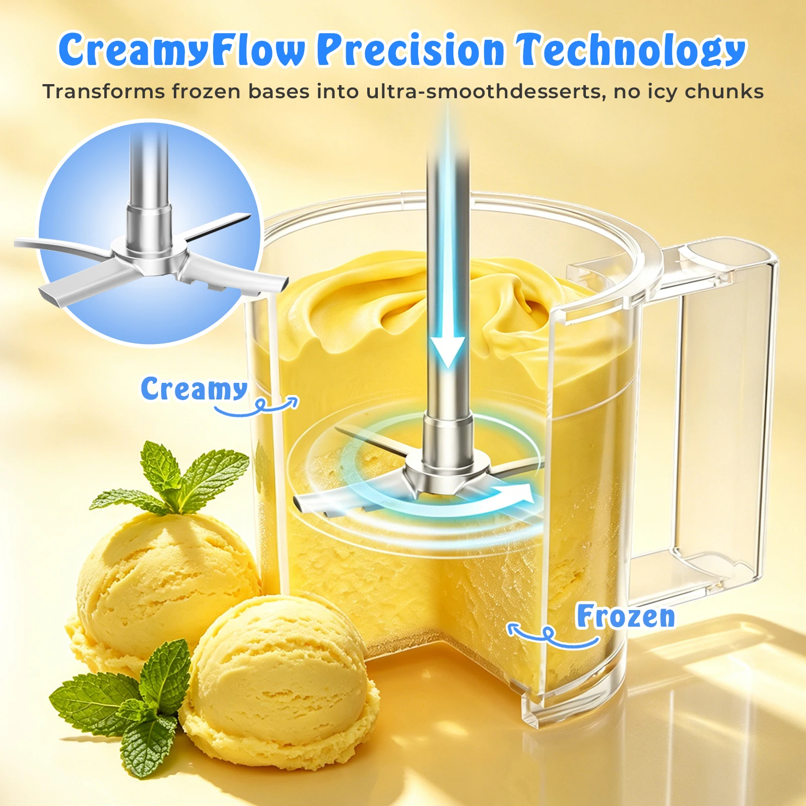 11 in 1 Ice Cream Maker with Recipe, Mix-in & Re-spin for Creamy Texture | 3 Pints Diary Free Keto-Friendly Frozen Dessert Machine, Frozen Treat, Yogurt, Sorbet, Gelato, Smoothie Bowls 4