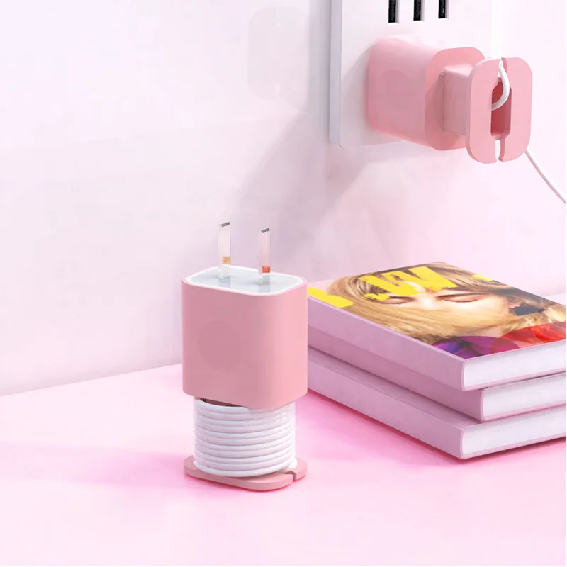 

Portable 2 In 1 Silicone Charger Protector Data Cable Winder Anti-Break Protection Cable Storage Suitable For 11/12 Charger
