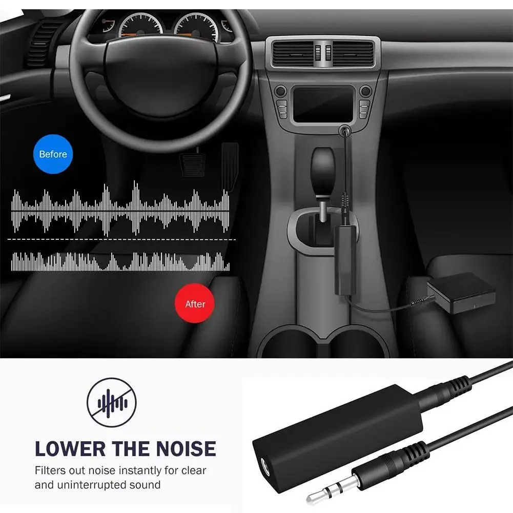 3.5mm Aux Audio Noise Filter Anti-interference Ground Loop Noise Filter Car Stereo Audio System Home Stereo