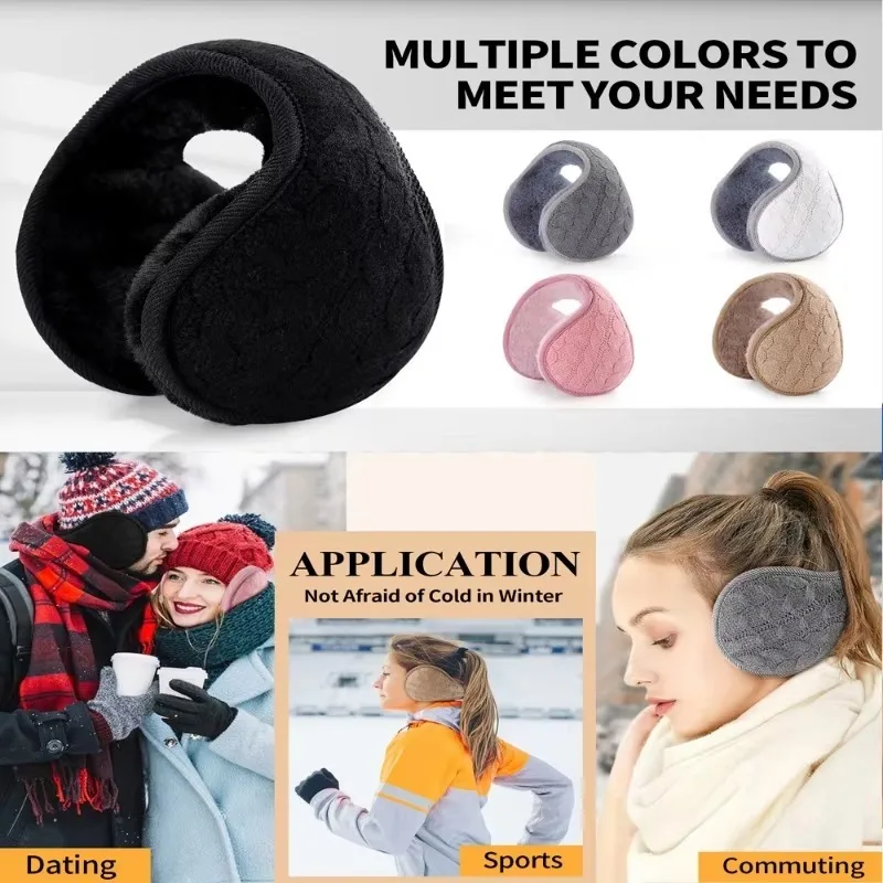 Cycling Windproof Warm Earmuffs Warm Knitted Earmuffs Breathable Soft and Comfortable Skin-friendly Plush Unisex