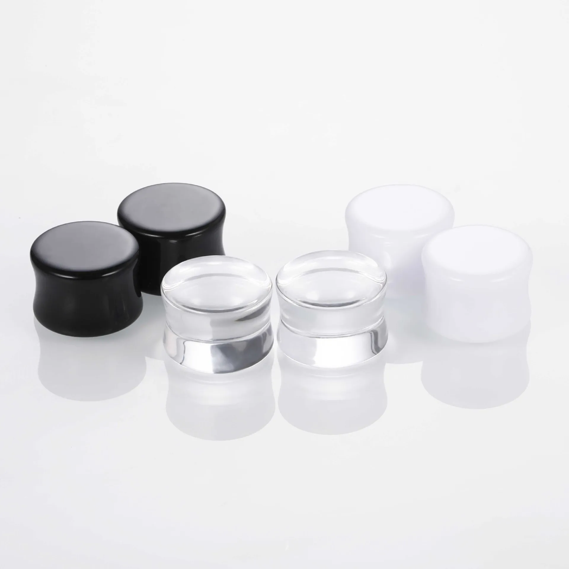 Piercing Jewelry 2Pcs Ear Plugs Tunnels Acrylic Piercing Double Flared Ear Gauges Expanders White Black Dilation Stretcher