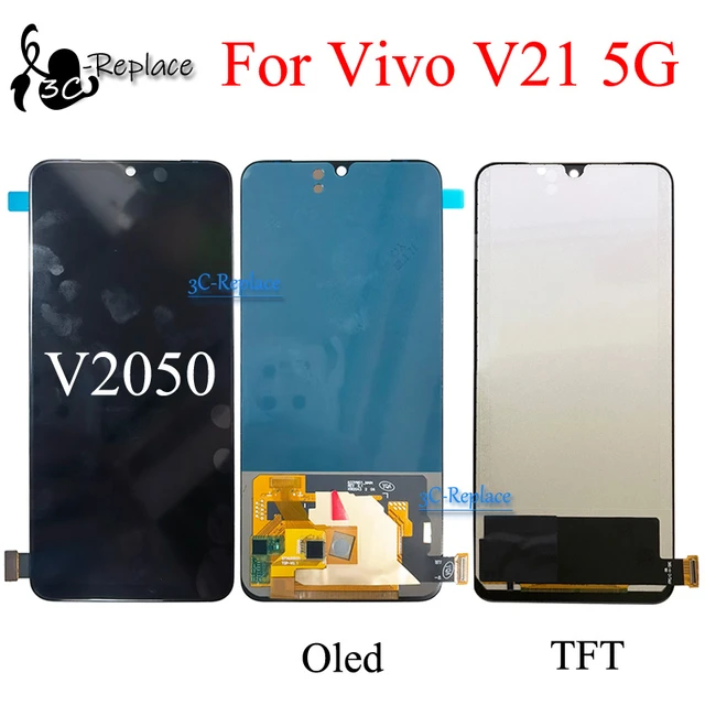 Original AMOLED Black 6.44 ” For Vivo V21 5G V2050 LCD Display Screen Touch  Digitizer Assembly Support screen fingerprint - AliExpress