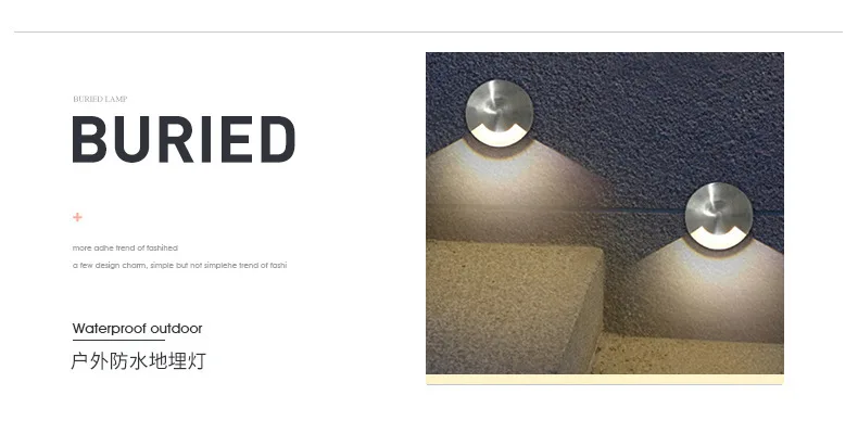 Description Picture 4 of itemIP68 3W LED Underground Light Ground Garden Path Floor Lamp Outdoor Buried Yard Landscape 85-265V DC12V