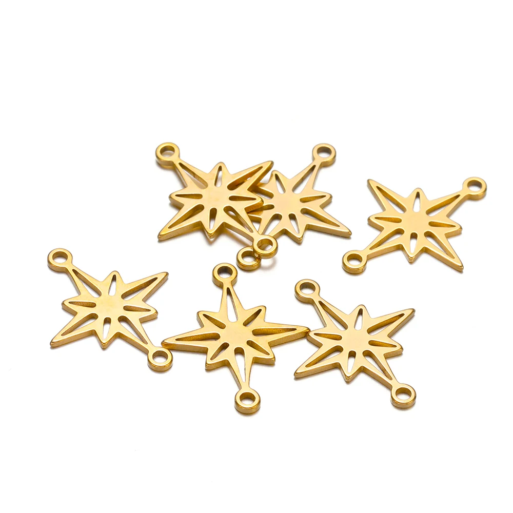 DIY 귀걸이에 대 한 20pcs 스테인레스 스틸 스타 커넥터 매력 액세서리 만들기 보석 팔찌 목걸이 결과 만들기