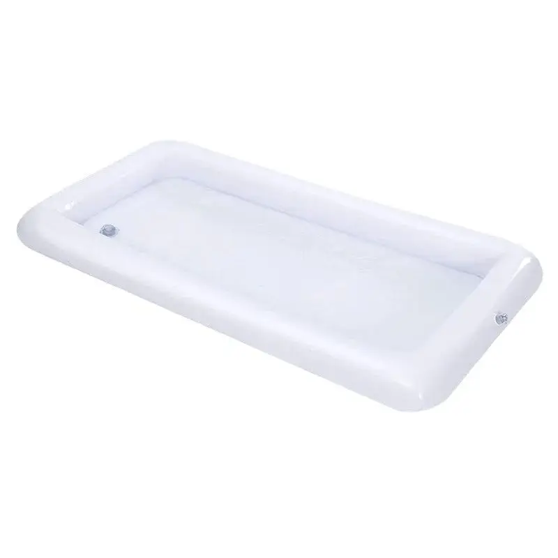 White PVC Aerated Floating Raft on Water Fun Outdoor Pool Party Pool Inflatable Freezer Frozen Beverages Fruits Inflatable Tray 5