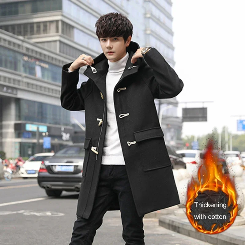 

Men's Outwear Autumn Winter Warm Windbreaker Jackets Long Coat Solid Business Overcoat Plus Size M-5XL Casual Tops Clothing