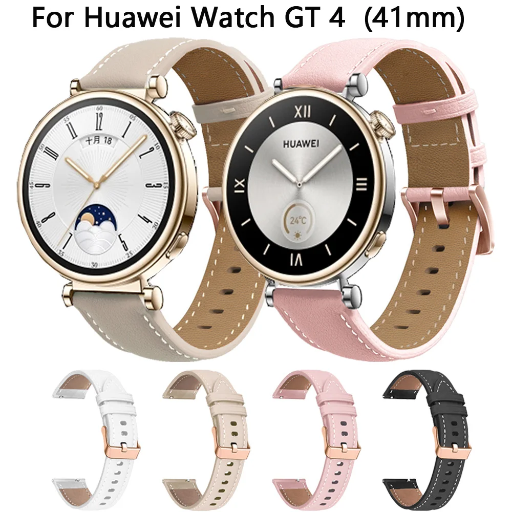 

18mm Leather Strap For Huawei Watch GT 4 41mm Wristband Bracelet For Garmin Venu 2S 3S/Vivoactive 4S 3S Smartwatch Watchband