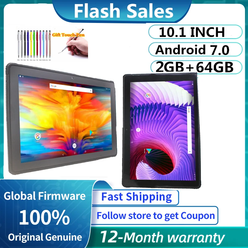 Tablet 10.1 Zoll Android 12 , UMCP 16GB Ultraglatter Prozessor MTK8183 Octa-Core 2.0 GHz Dual