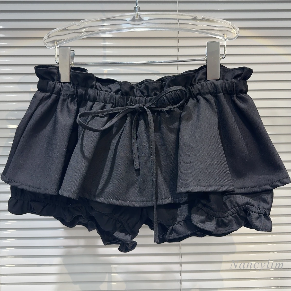 2024 Summer New Sweet Ruffled Skirt Anti-Exposure Underpants Ultra Short Bud Skirt Pettiskirt for Women White Black