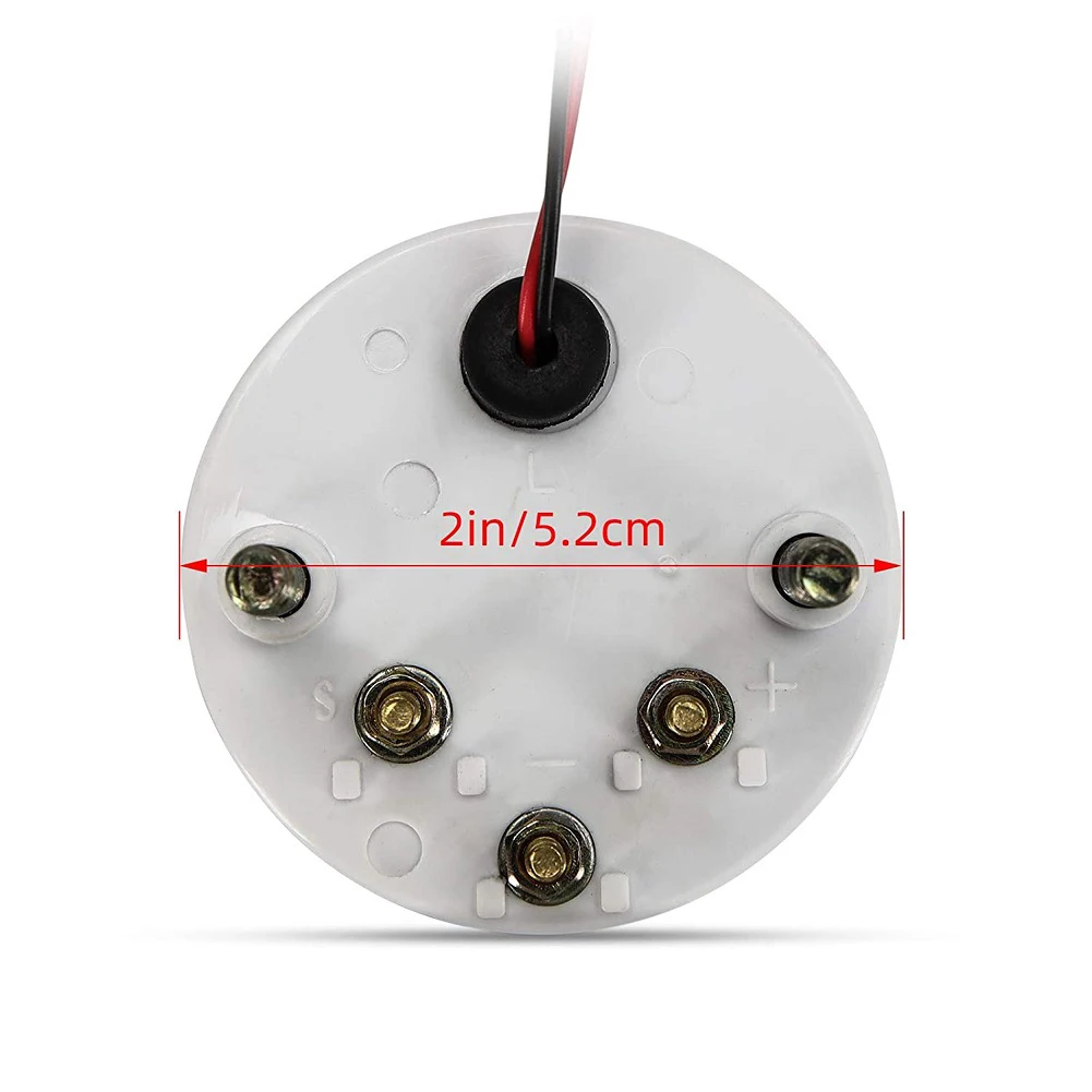 Universal Fuel Meter White Backlight Auto Car Fuel Meter 12/24V Oil Tank Meter Indicator IP67 Waterproof for RV Boat Truck Yacht