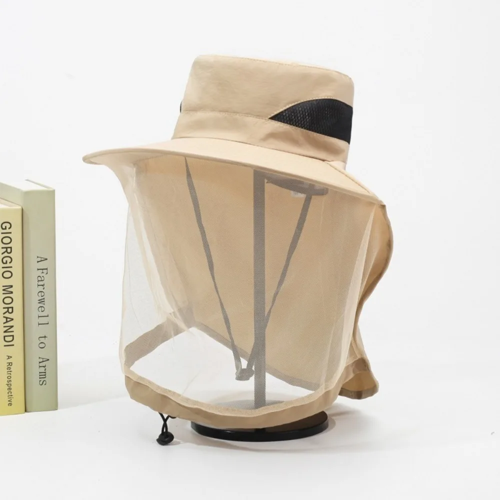 Unisex Foldable Mosquito Protection Sun Hat with Hidden Net Mesh