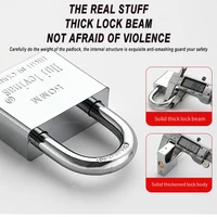 Домашний навесной замок, уличный замок для общежития, водонепроницаемый, нержавеющий, противоугонный и противосъемный замок, дверной замок открывает замок — изображение 3