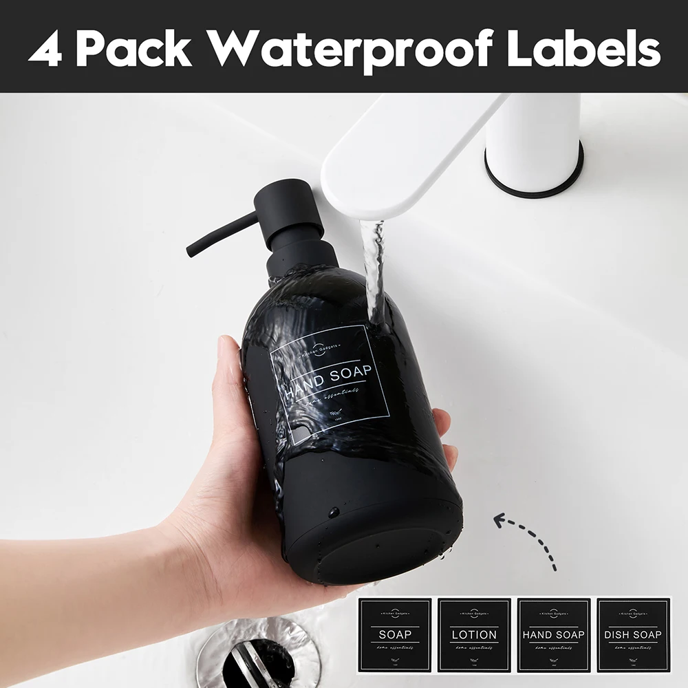 Soap Dispenser Matte Black Hand Soap Dispenser for Bathroom and Kitchen Countertop-Large Capacity 16oz Soap Pump