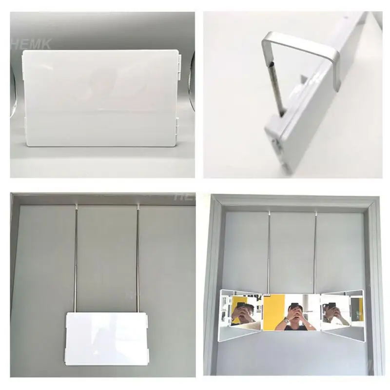 

New Adjustable 3 Way Mirror Trifold Mirror Self Hairdressing Mirror Three-fold Mirror Hair Cutting And Styling DIY Haircut Tool