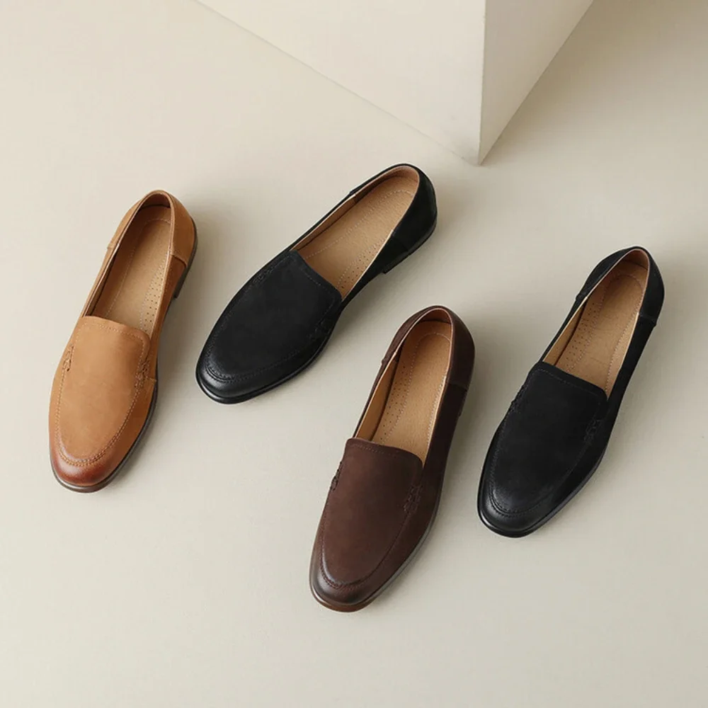 

Genuine leather women's shoes, spring and autumn new small leather shoes, women's Lefu shoes, flat bottomed casual single shoes