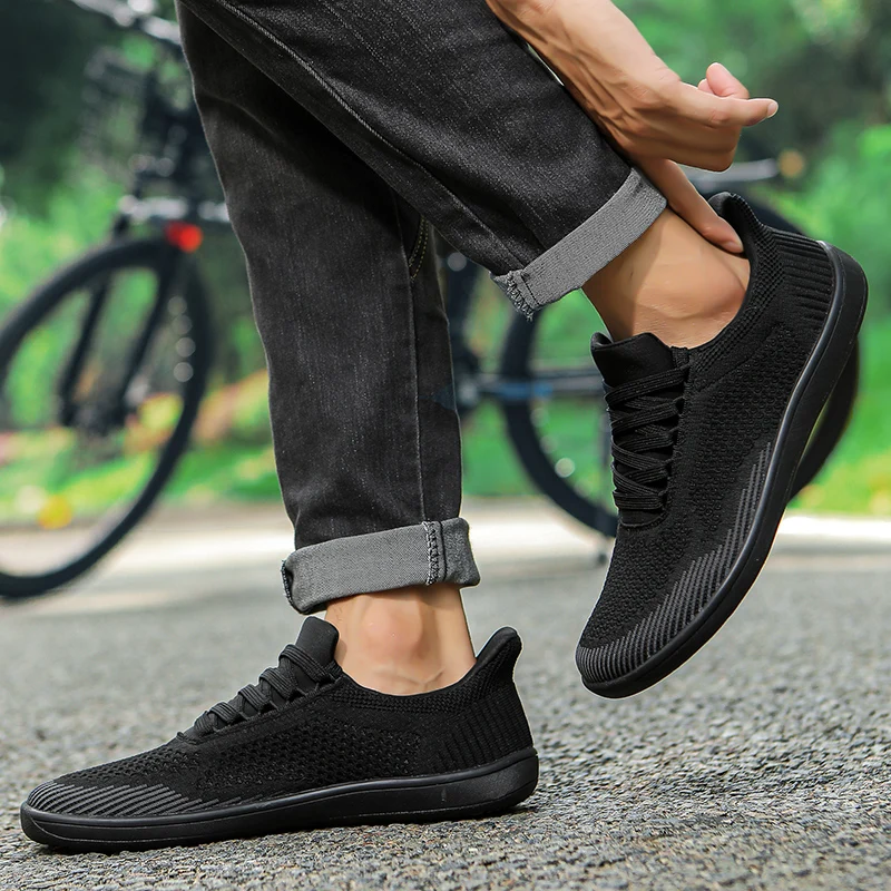 Wide Toe Men Shoes Breathable Knitted Mesh Comfortable Barefoot Casual Versatile Soft Sole Wide Last Shoes Walking Shoe Sneakers 6