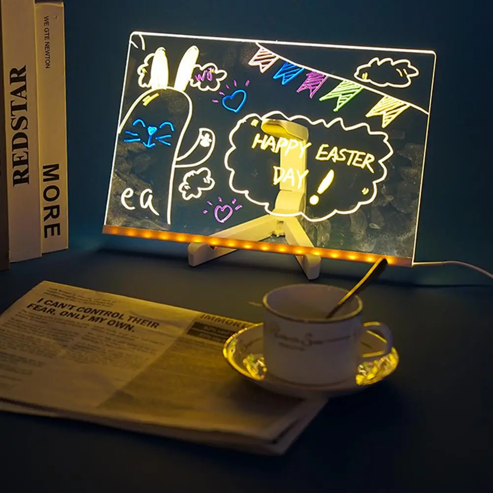 Acrylic Dry Erase Board with Light 30*20cm Light up Dry Erase Board with  Stand as a Glow Memo LED Letter Message Board Light - China Board Light,  Table Lamp