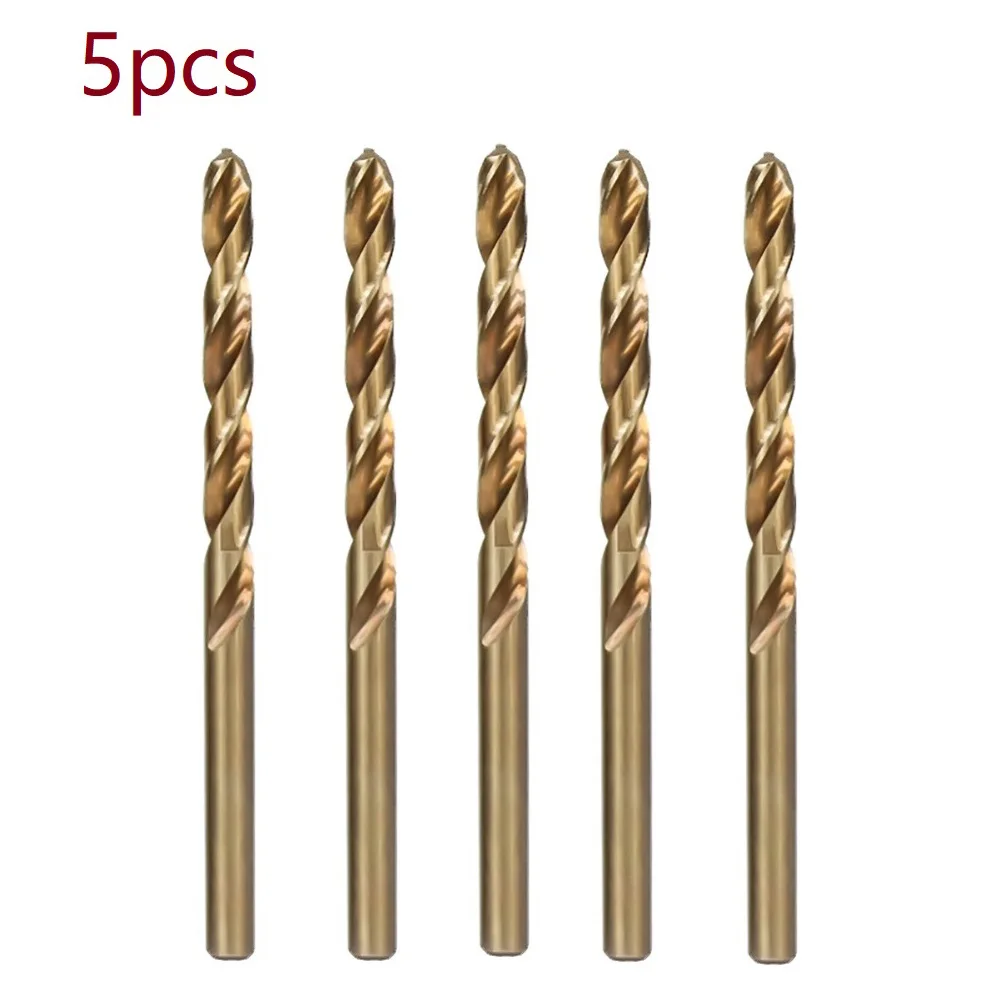 

5pcs Cobalt Coated Drill Bit Set HSS M35 Drill Bit For Wood/Metal Hole Cutter Stainless Steel Drilling Metalworking Power