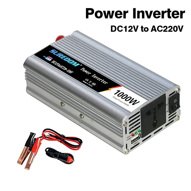 Dc 12v To Ac 220v Inverter Max 1500w Watt Portable Car Power Usb Inverter  Charger Converter Adapter Modified Sine Wave - Solar System Accessories -  AliExpress