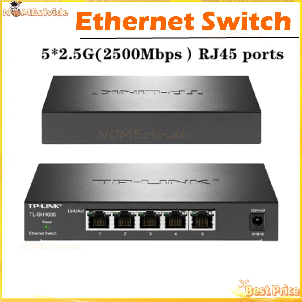 Miglior Switch Tp-Link 2.5Gbps Switch 2500Mbps 2.5G Full 5*2.5 Gigabit Porta Rj45 Switch Di Rete Ethernet Tl-Sh1005 Plug And Play