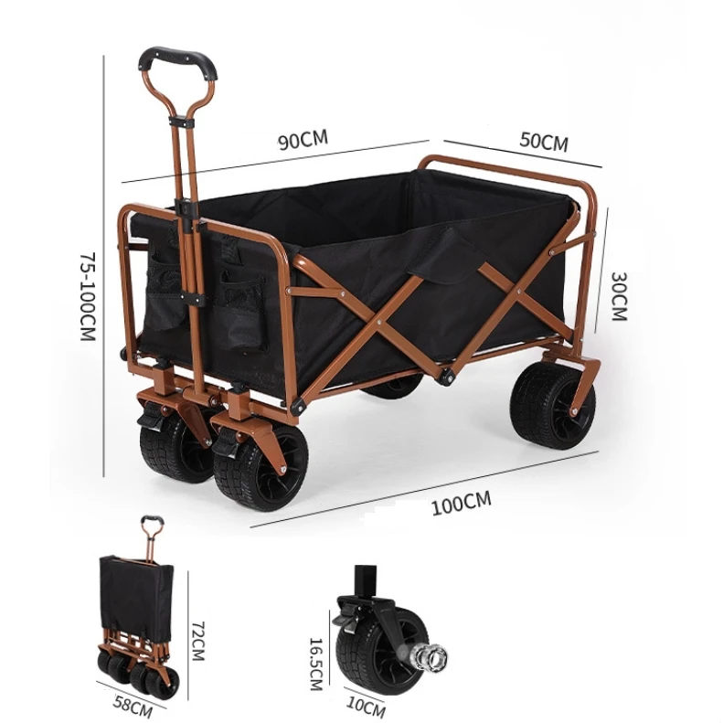 outdoor-portable-camping-steel-folding-camper-carts-big-wheel-wagon-outdoor-carts