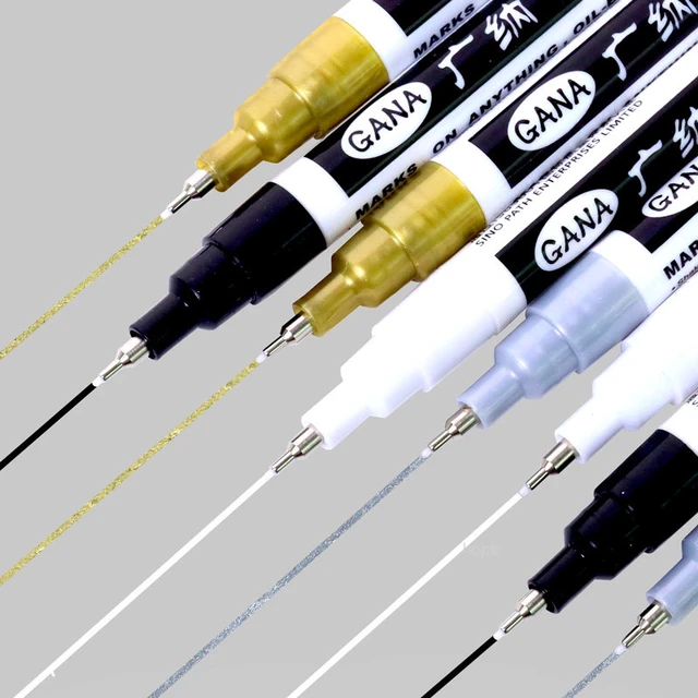 10Pcs/Set Permanent Oily Long Nib Head White Markers Pen Waterproof for  Metal Perforating Pen Home Improvement Punching Supplie - AliExpress