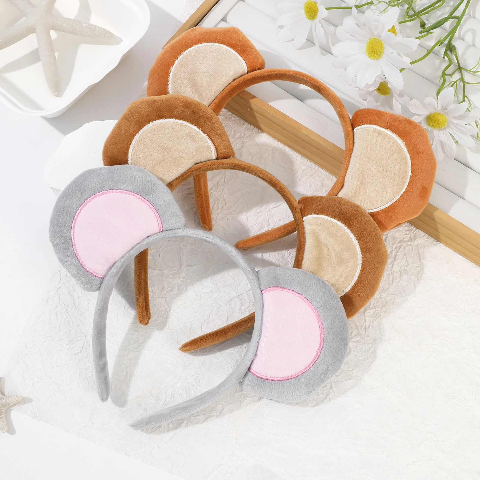 1pc Fashion Plush Hairband For Women Girls Fluffy Bear Ears Headband Vintage Hair Hoops Cute Festival Party Hair Accessories