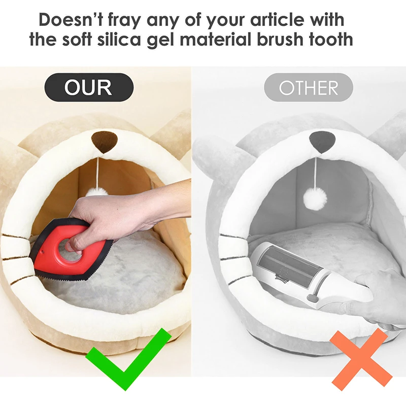 Pet Hair Remover Cat Fur Cleaning Device Carpet Sofa Car Detail Scraper Dog Lint Removal Silicone Dog Cat Fur Removal Brush Tool 5