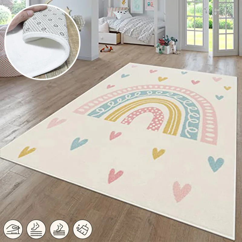CuteRainbowBabyCrawlingCarpetLargeAreaGameCarpetsforLivingRoom160x200cmBedroomGirl