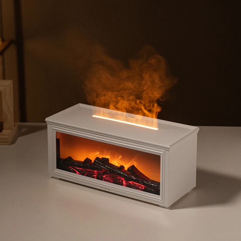 Diffuseur D'huiles Essentielles Effet Flamme – Noir – Design Art Déco