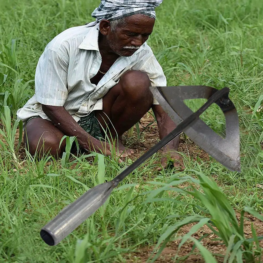 All-Steel Hardened Hollow Hoe Handheld Weeding Rake Planting Vegetables Farm Garden Agriculture Weeding Tool Garden Accessories