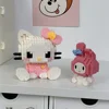 Hello Kitty Building Block Assembled Toys Decorative Ornament Sanrio Anime Figure Kuromi Model My Melody Children's Puzzle Gift 6
