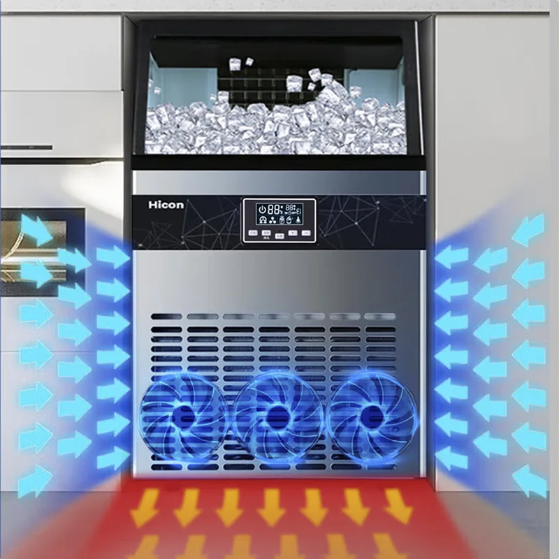 Commercial Cube Ice Maker 50KG / 24H Freestanding Automatic Liquid Freezer Ice Generator Machine Home Appliance - Image 3
