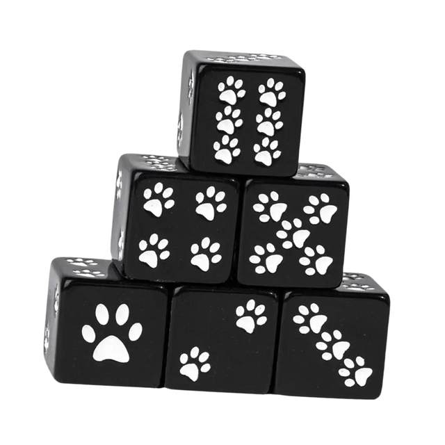 6x Resin Dices Set Portable Cute Pattern Dice Game Set for Entertainment Family Gathering Wedding Party Supplies Table Board