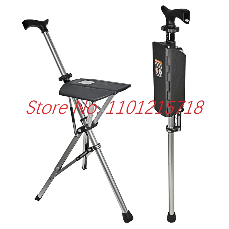 OutdoorFoldingCrutchChairMultiFunctionCrutchesElderlyStoolNon