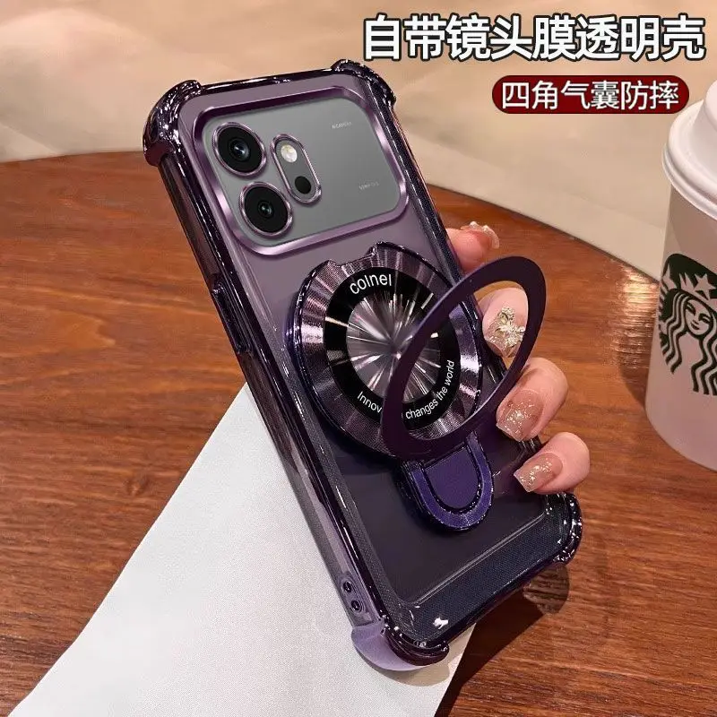 Shockproof Magnetic Bracket Silicone Phone Case with Magsafe
