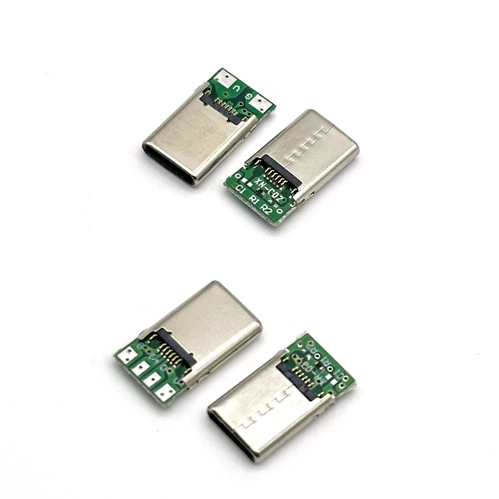 USB 3.1 2Pin 4Pin 유형 c 남성 커넥터 잭 테일 16P usb 남성 플러그 전기 터미널 용접 DIY 데이터 케이블 지원 PCB 보드