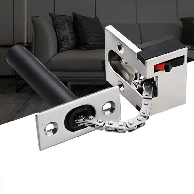 Hidden Safety Door Zinc Alloy Chain Lock Extruded Door Latch Anti-theft Door Lock Home Hotel Security Locks Hardware Accessories