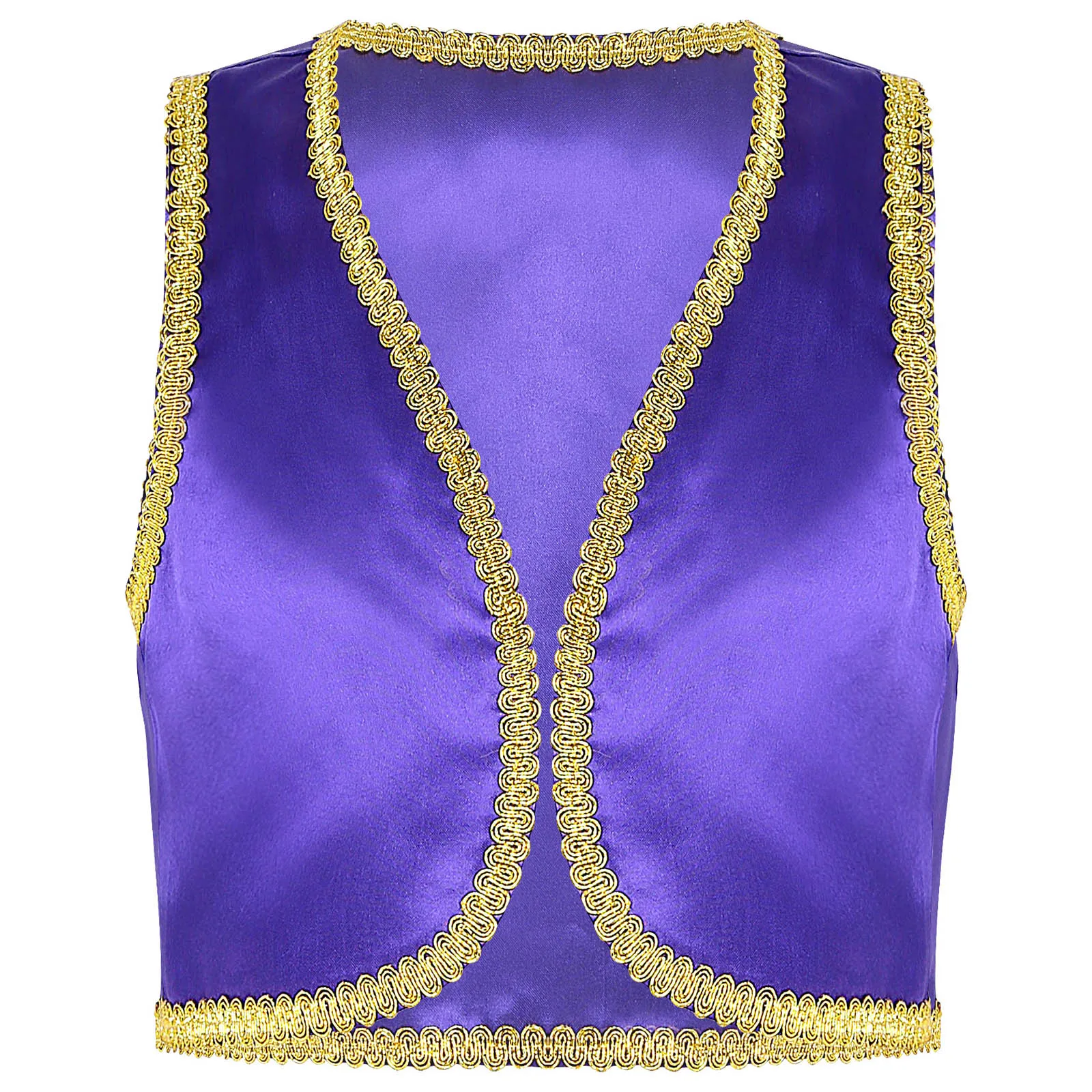 Boys Genies Vest Costume Arabian Prince Cosplay Dress Up Fairytale Waistcoat Costume Fancy Party Halloween